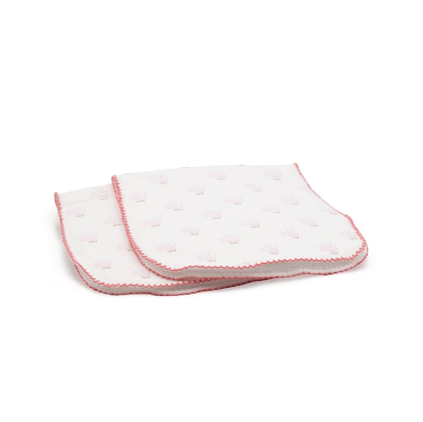 BURP CLOTHS (SET OF TWO) - Coral / pink - Bibs BURP CLOTHS (SET OF TWO) - Coral / pink - Bibs