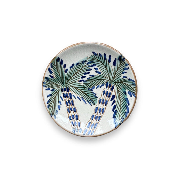 CLUSTER OF PALMS BREAD PLATE - pottery CLUSTER OF PALMS BREAD PLATE - pottery