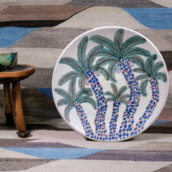 CLUSTER OF PALMS PLATTER - pottery CLUSTER OF PALMS PLATTER - pottery