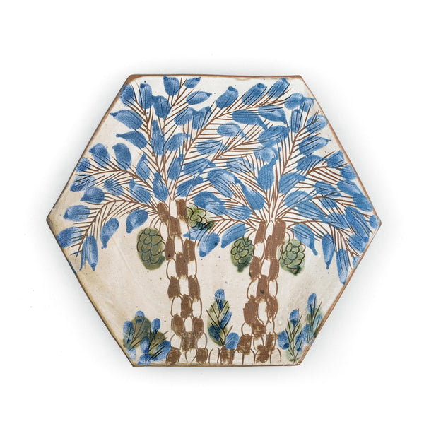 DATE HEXAGON PLATTER - pottery DATE HEXAGON PLATTER - pottery