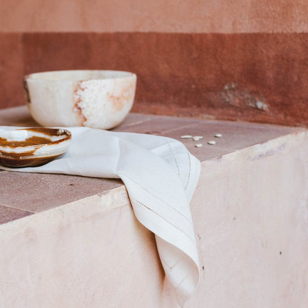 DOUBLE AJOUR LINEN NAPKINS - ecru - Napkin DOUBLE AJOUR LINEN NAPKINS - ecru - Napkin
