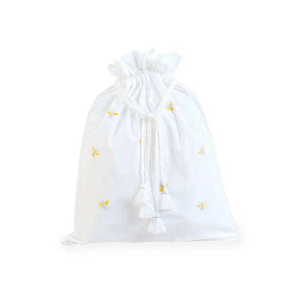 EMBROIDERED LAUNDRY BAG - Bee / yellow / grey - Bags EMBROIDERED LAUNDRY BAG - Bee / yellow / grey - Bags