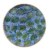 GREEN LEAVES BLUE SERVING BOWL - pottery