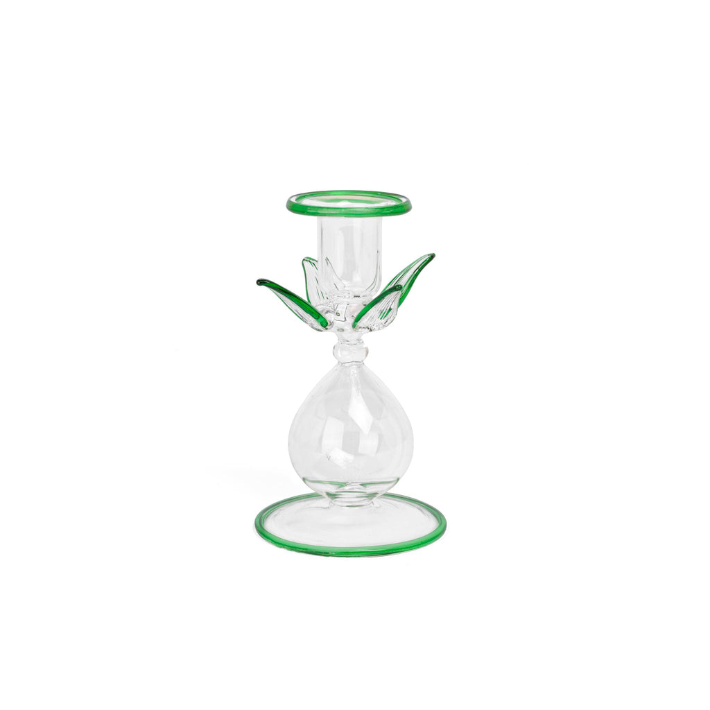 MORNING LOTUS LARGE CANDLEHOLDER - Green - glass
