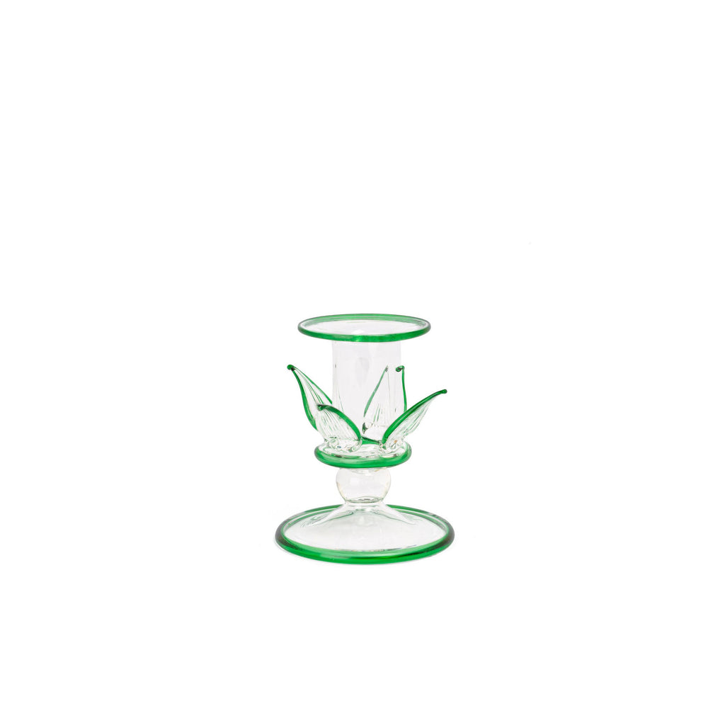 MORNING LOTUS SMALL CANDLEHOLDER - Green - glass