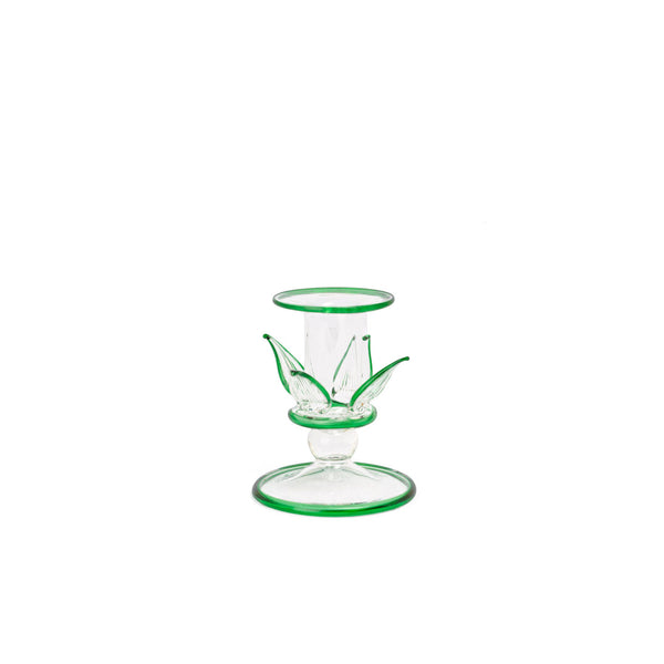 MORNING LOTUS SMALL CANDLEHOLDER - Green - glass MORNING LOTUS SMALL CANDLEHOLDER - Green - glass