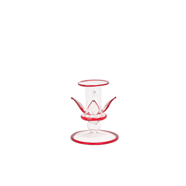 MORNING LOTUS SMALL CANDLEHOLDER - Red - glass MORNING LOTUS SMALL CANDLEHOLDER - Red - glass