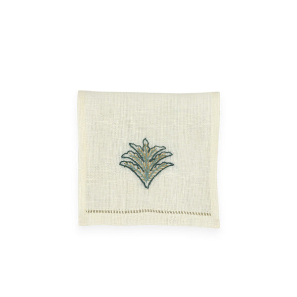 OTTOMAN FEATHER COCKTAIL NAPKINS (Set of 6) - teal - Napkin OTTOMAN FEATHER COCKTAIL NAPKINS (Set of 6) - teal - Napkin