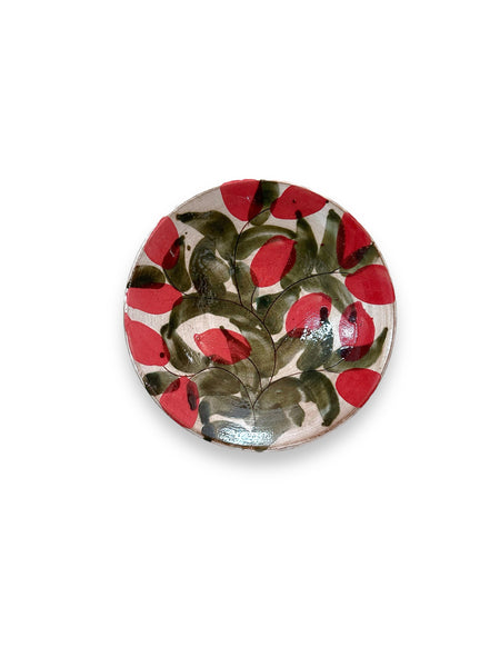 RED BLOOM SIDE PLATE - pottery RED BLOOM SIDE PLATE - pottery