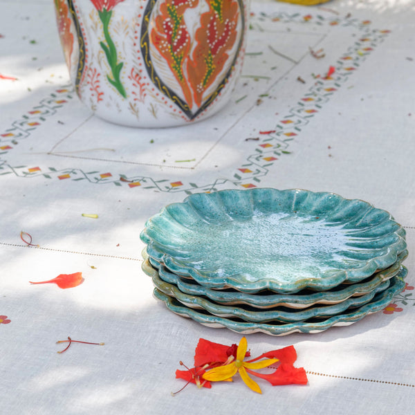 SCALLOP DESSERT PLATE - pottery SCALLOP DESSERT PLATE - pottery