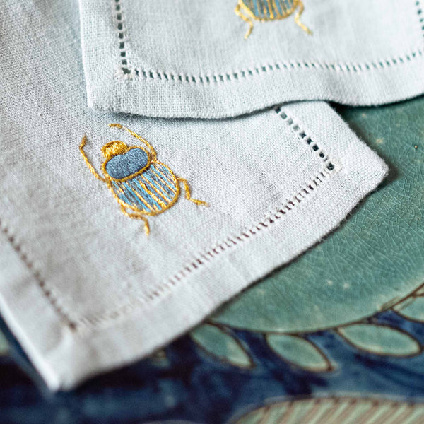 SCARAB COCKTAIL NAPKINS (Set of 6) - Napkin SCARAB COCKTAIL NAPKINS (Set of 6) - Napkin