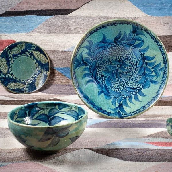 SEASCAPE SERVING BOWL - Large - pottery SEASCAPE SERVING BOWL - Large - pottery