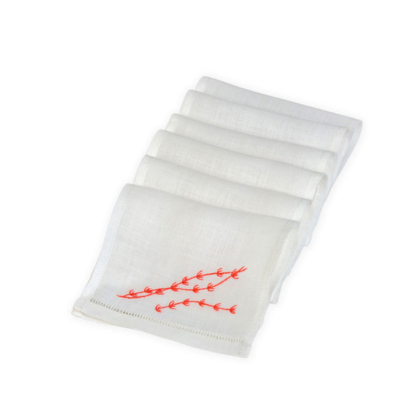 SEAWEED LINEN COCKTAIL NAPKINS (Set of 6) - Seaweed - Napkin SEAWEED LINEN COCKTAIL NAPKINS (Set of 6) - Seaweed - Napkin