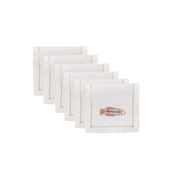 TILAPIA COCKTAIL NAPKINS (Set of 6) - blush - Napkin TILAPIA COCKTAIL NAPKINS (Set of 6) - blush - Napkin