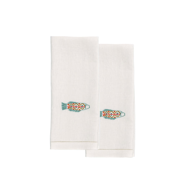 TILAPIA GUEST TOWELS (Set of 2) - aqua - Guest Towels TILAPIA GUEST TOWELS (Set of 2) - aqua - Guest Towels
