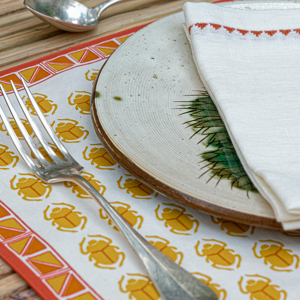 SCARAB PLACEMAT WITH BORDER