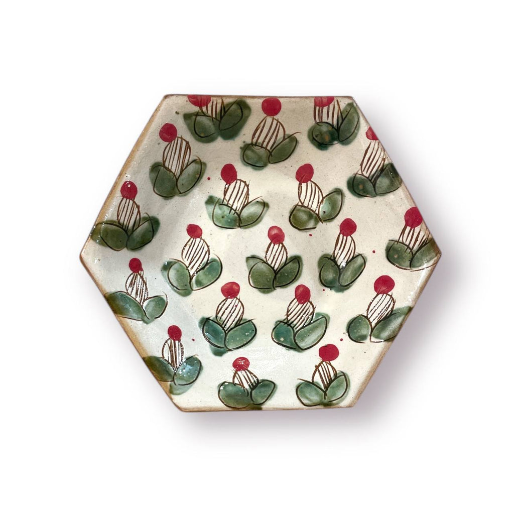 EGYPTIAN ACORN HEXAGON DESSERT PLATE