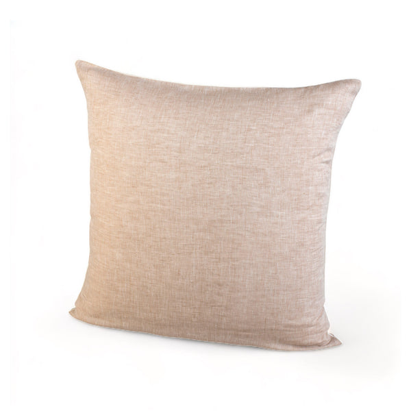 COTTON-PIPED LINEN CUSHION COVER BEIGE (SET OF TWO)