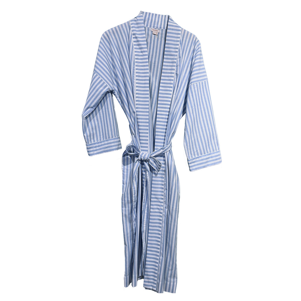 MOUDIRA SUMMER DRESSING GOWN (UNISEX) S/M / blue stripe