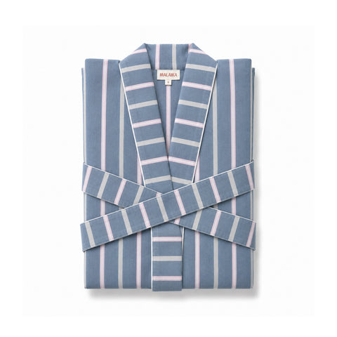 STRIPED COTTON SUMMER ROBE (UNISEX)