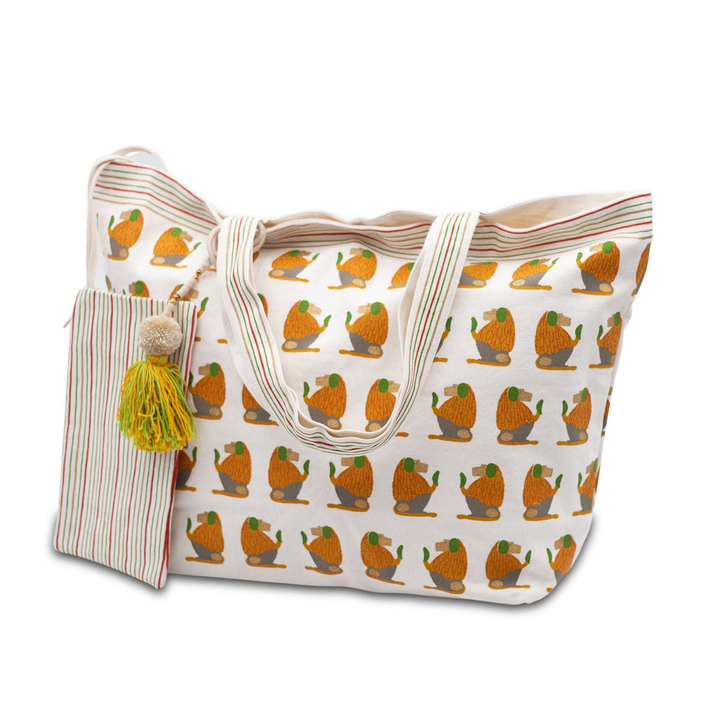 BABOON BEACH BAG - mustard - Bags