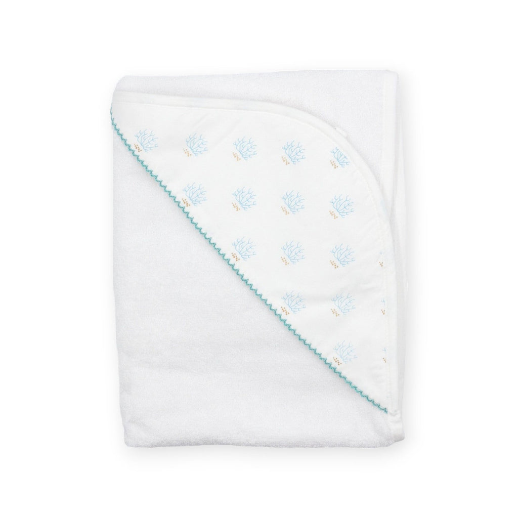 BABY TOWEL - Coral / blue - Towel