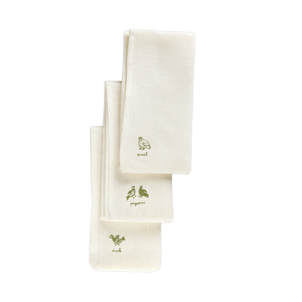 BIRD NAPKIN (SET OF 3) - olive - Napkin