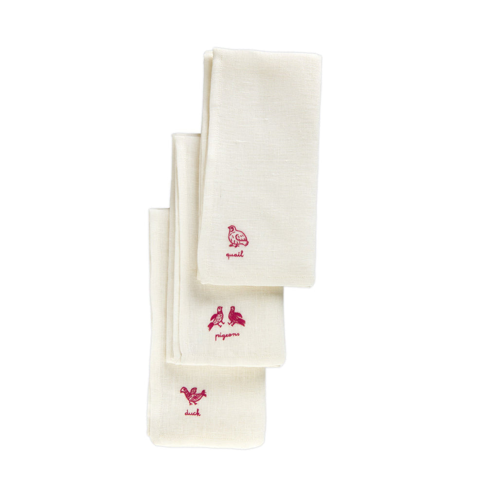 BIRD NAPKIN (SET OF 3) - red - Napkin