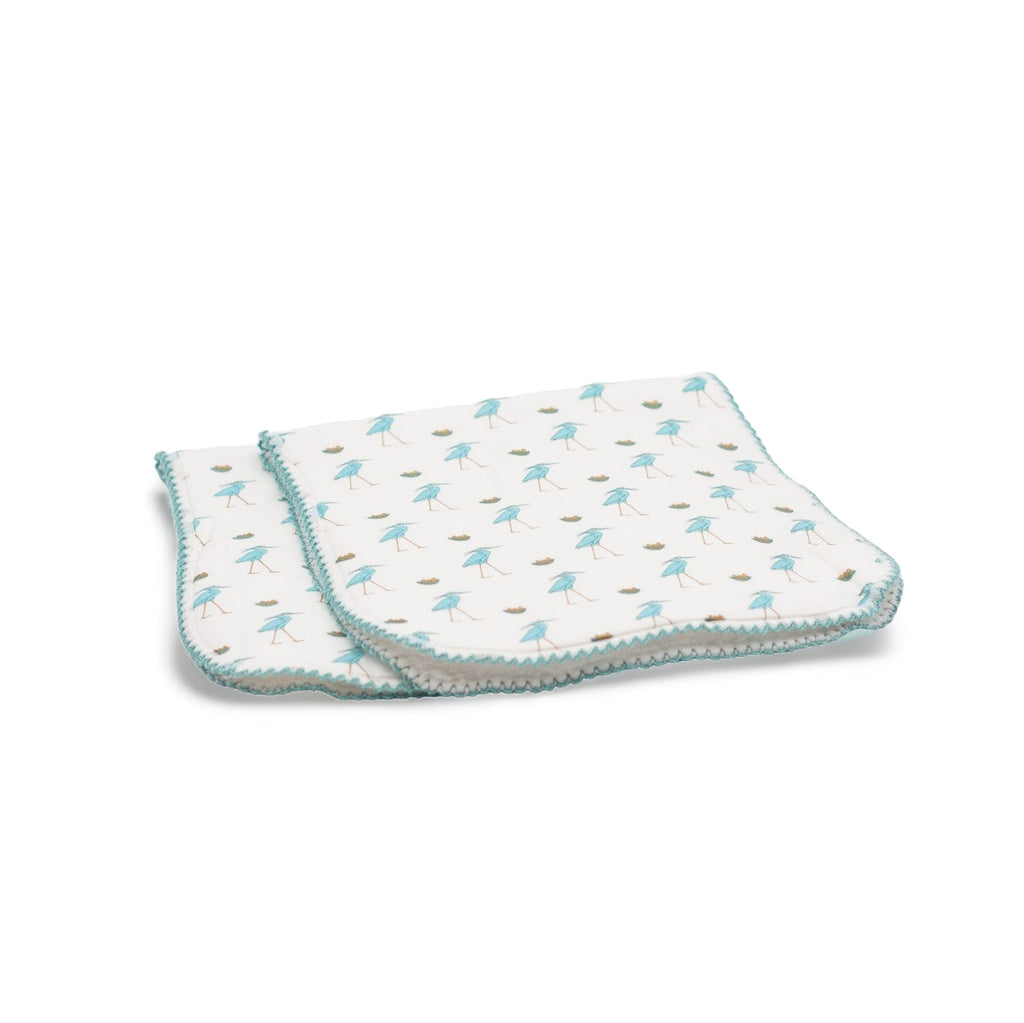 BURP CLOTHS (SET OF TWO) - Ibis / blue - Bibs