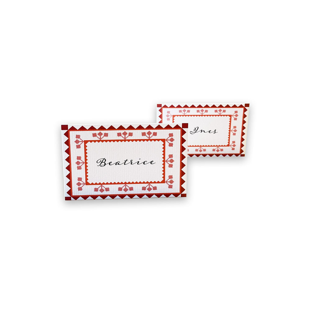 CARNATION PLACE CARDS (Set of 6) - red - stationery