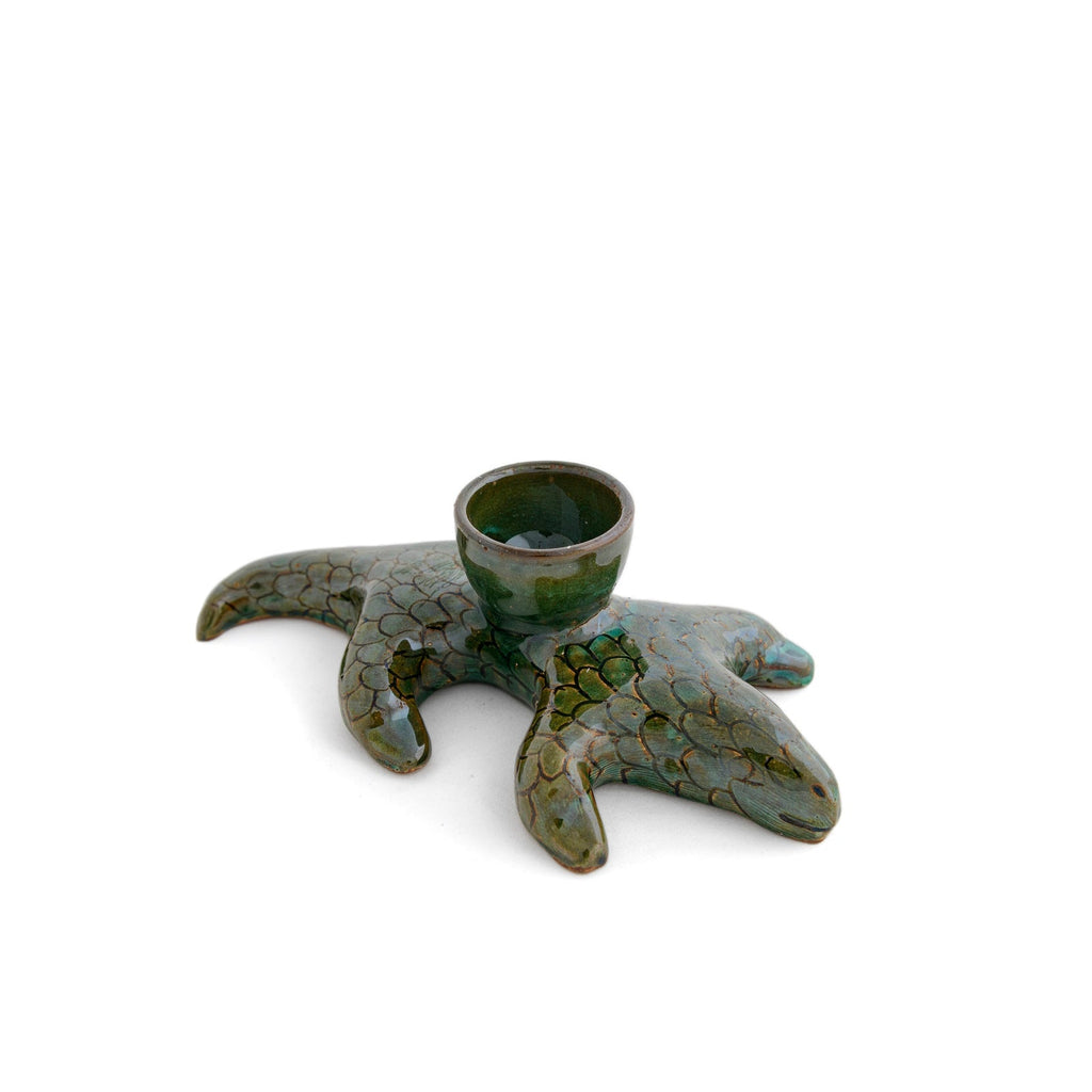 CROC CANDLE HOLDER - pottery