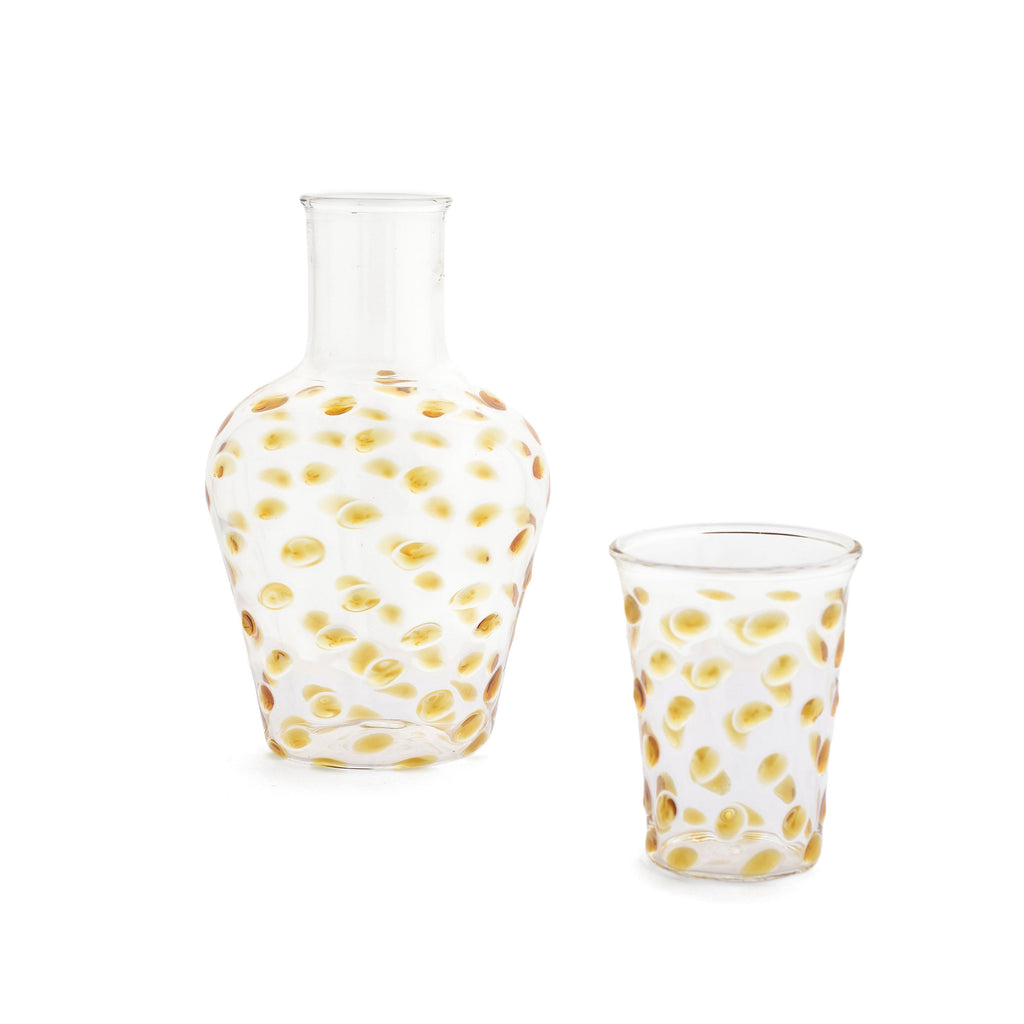 DOTTY CARAFE SET - Amber - glass