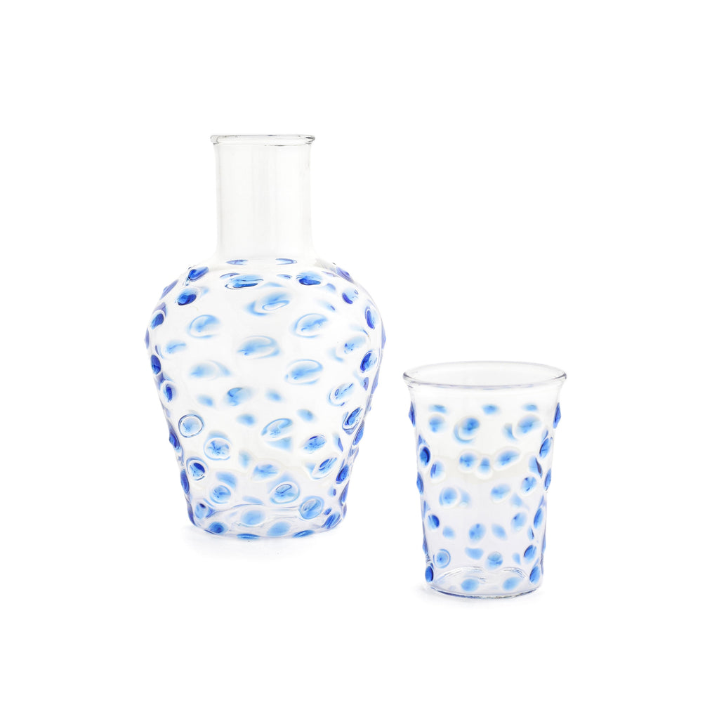 DOTTY CARAFE SET - Blue - glass