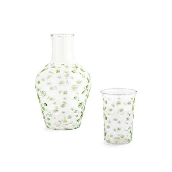 DOTTY CARAFE SET - Green - glass