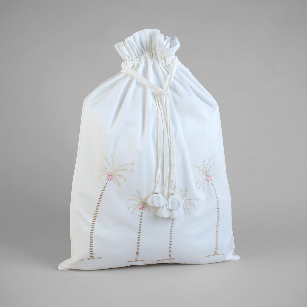 EMBROIDERED LAUNDRY BAG - Palm Tree / beige - Bags