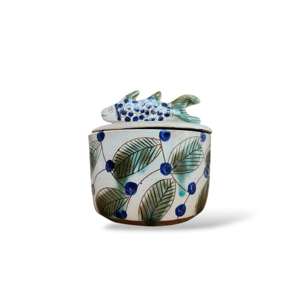 FISH SUGAR BOWL - pottery