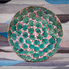 GREEN LEAVES RED SERVING BOWL - pottery