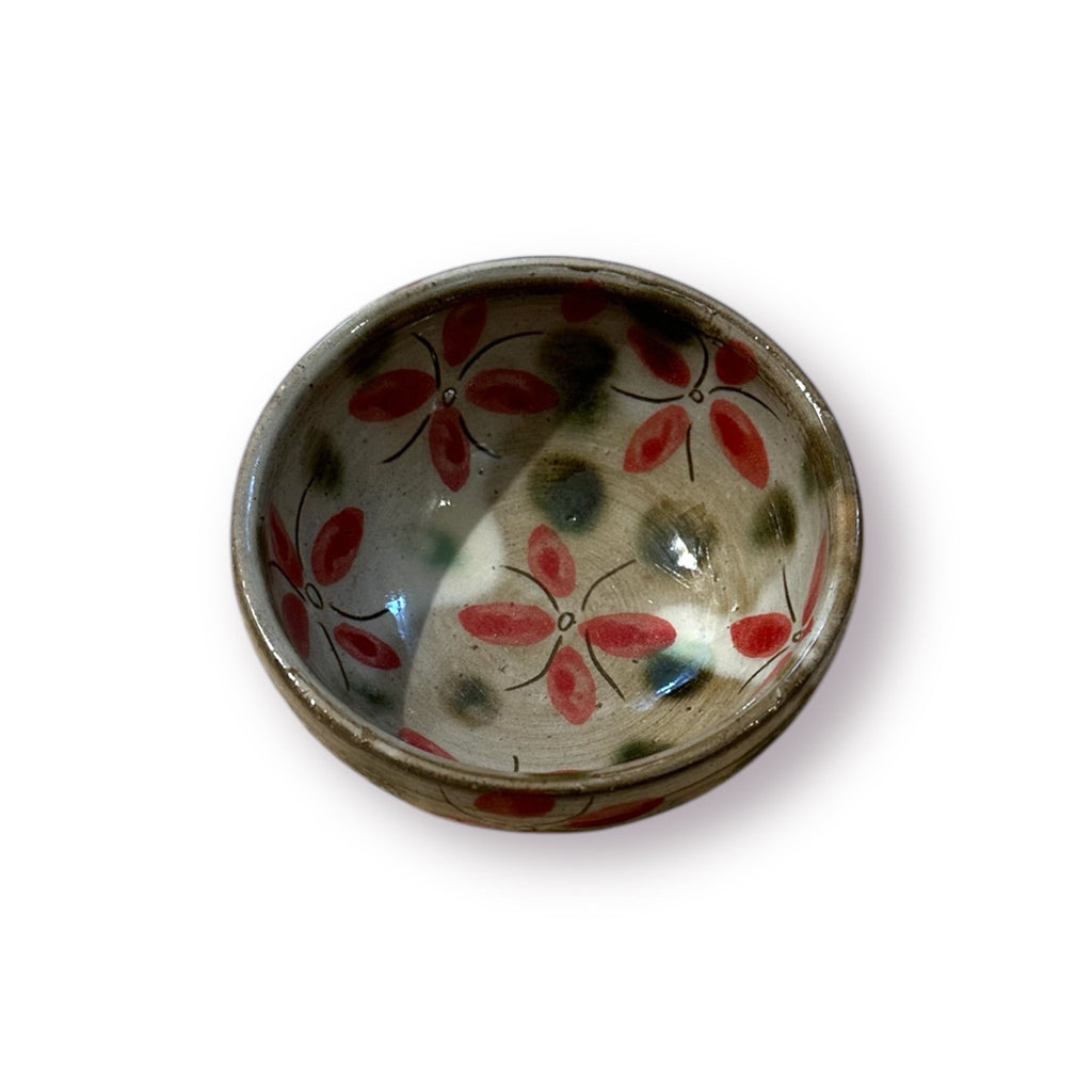HOLIDAY BOWL - red flower - pottery