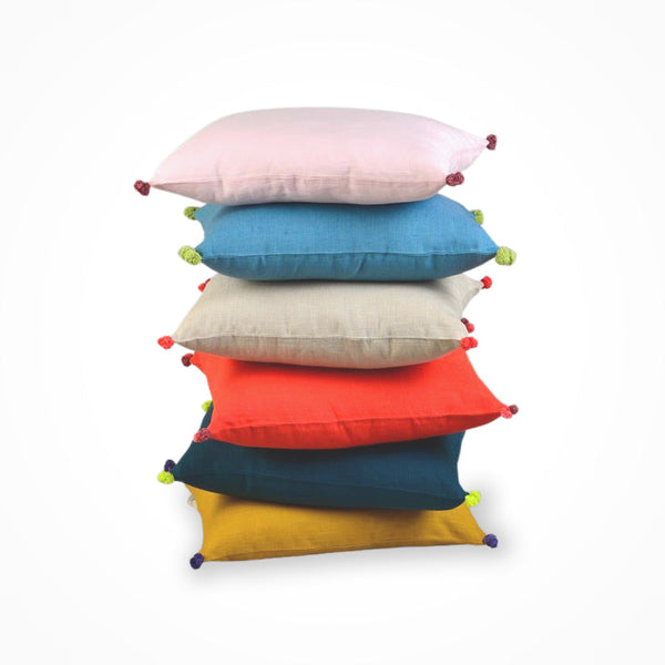 LINEN POMPOM CUSHION COVER - Cushion LINEN POMPOM CUSHION COVER - Cushion