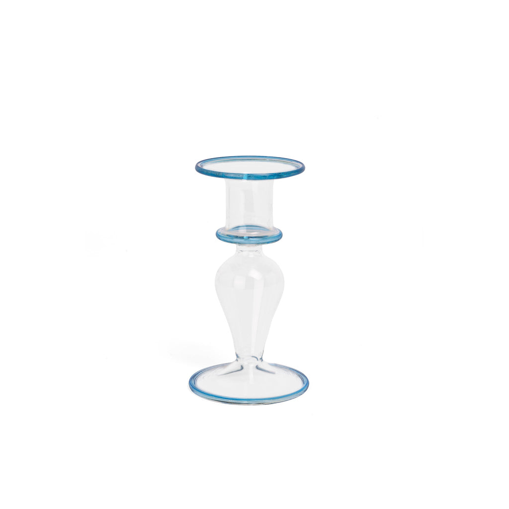 LOTUS CANDLEHOLDER - Sky Blue - glass