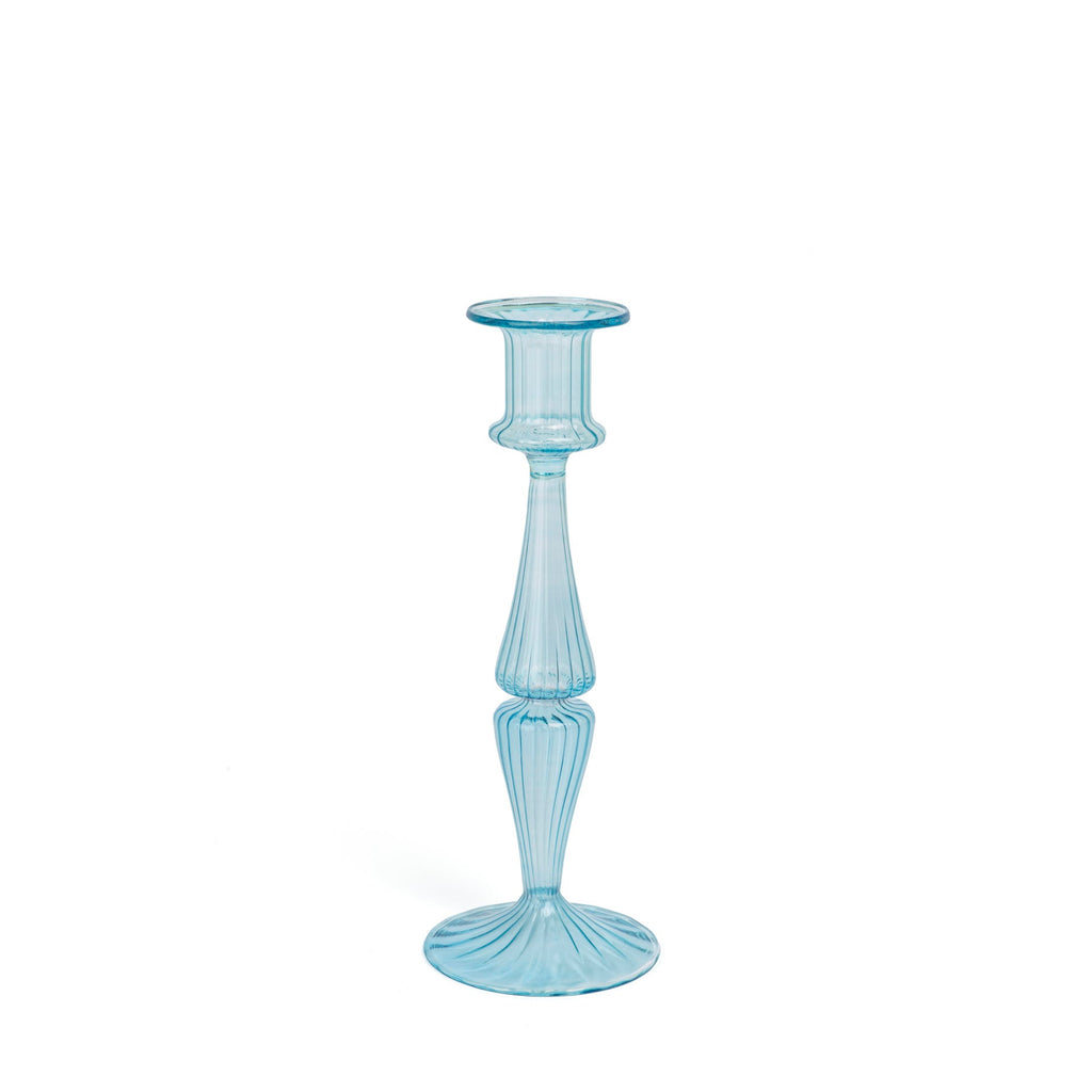 LUMINOUS CANDLEHOLDER - Sky Blue - glass