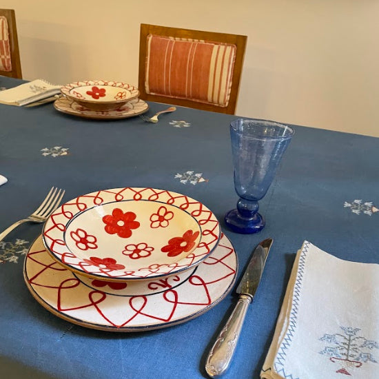 MENYA RED DINNER PLATE - pottery