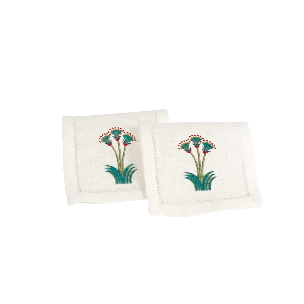 NILE LOTUS COCKTAIL NAPKINS (Set of 6) - jade - Napkin