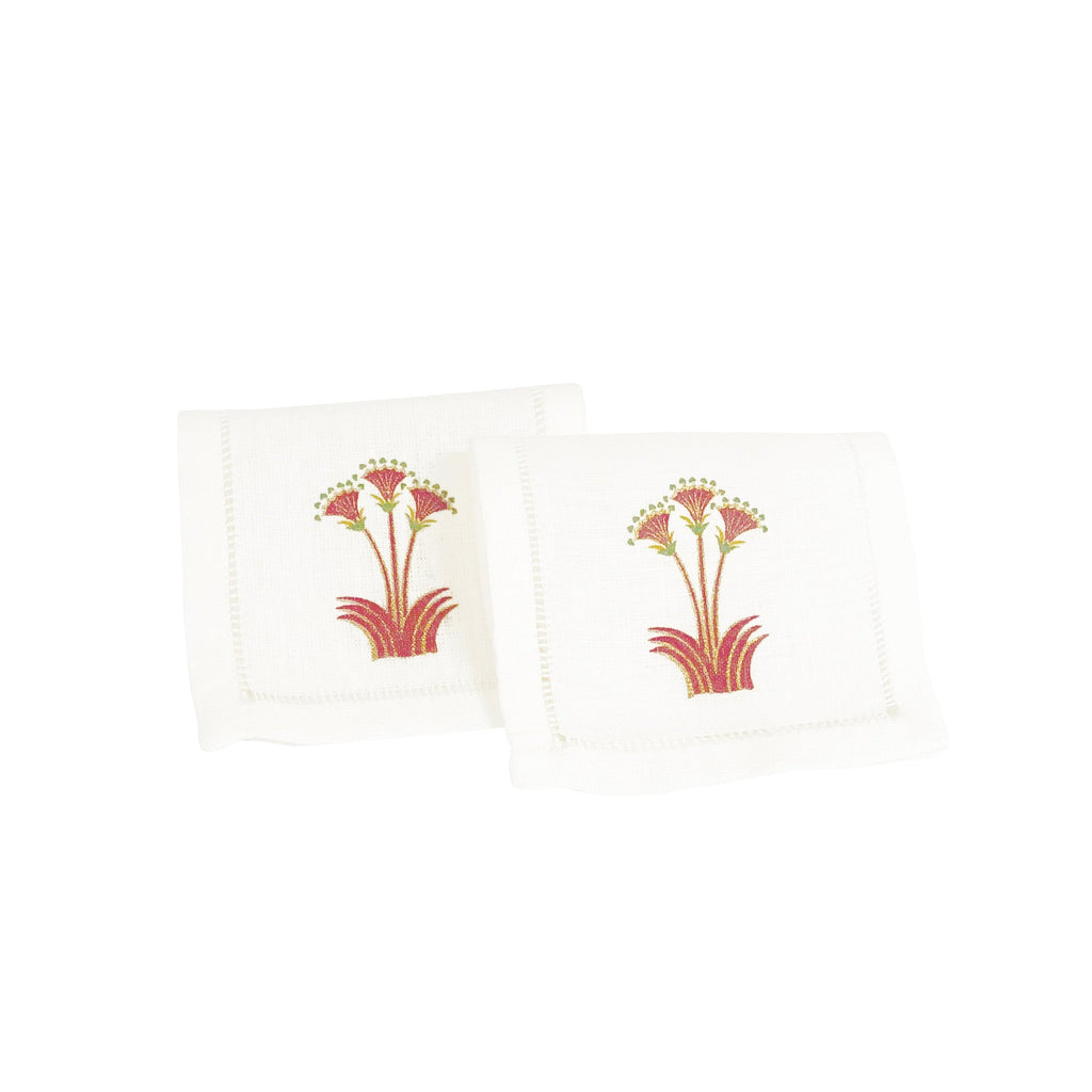 NILE LOTUS COCKTAIL NAPKINS (Set of 6) - rosewood - Napkin