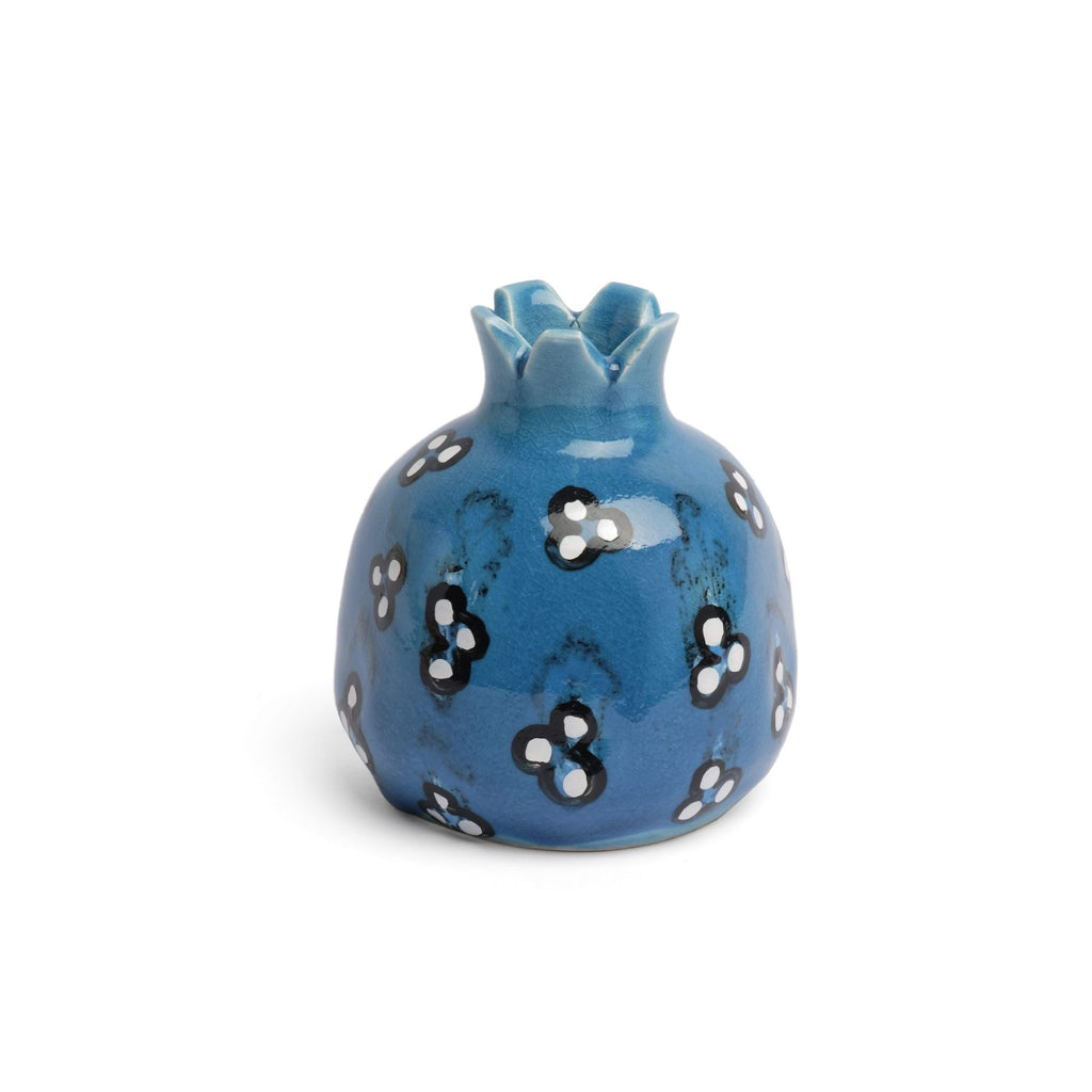 POMEGRANATE CANDLE HOLDER - turquoise - pottery