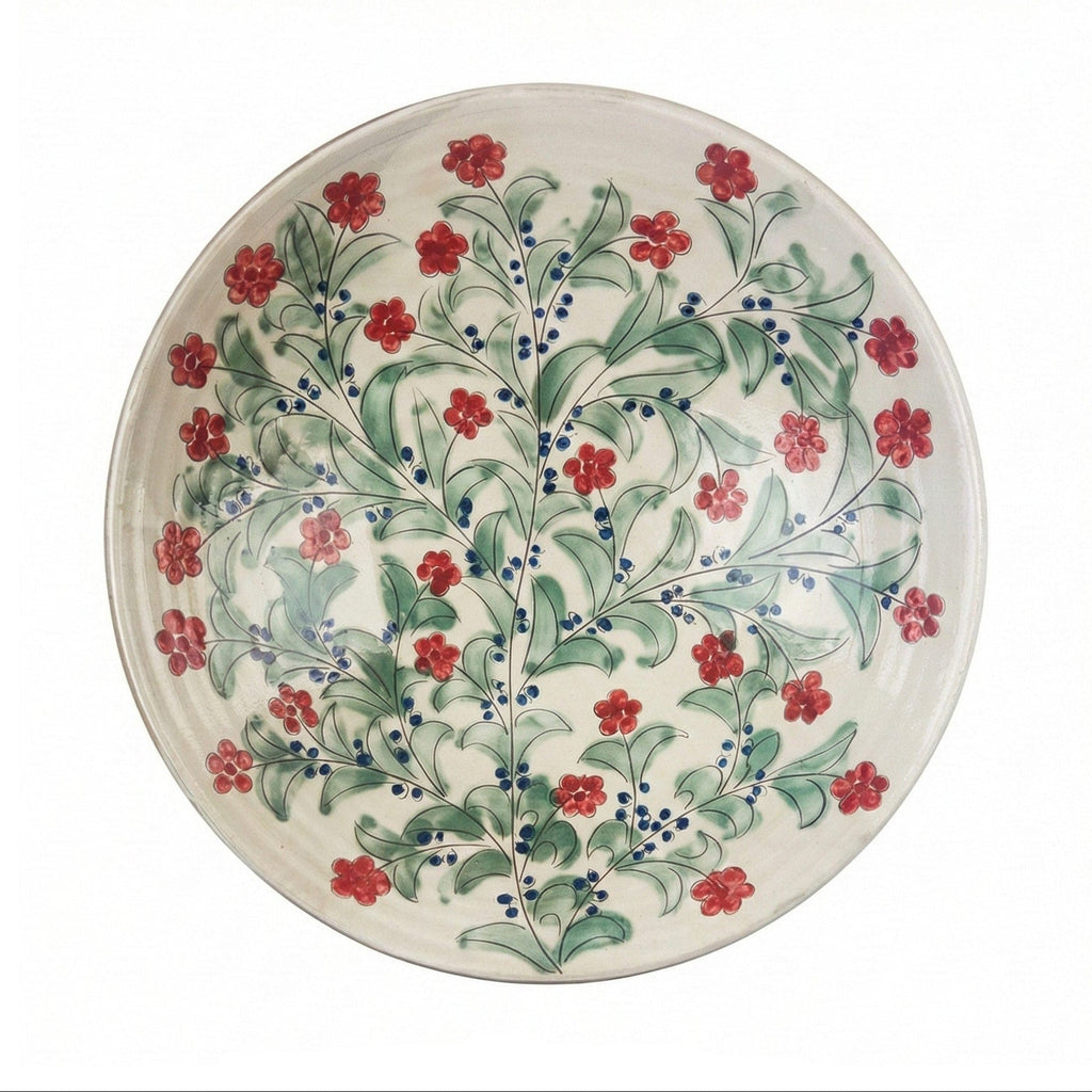RED BLOSSOM SERVING BOWL