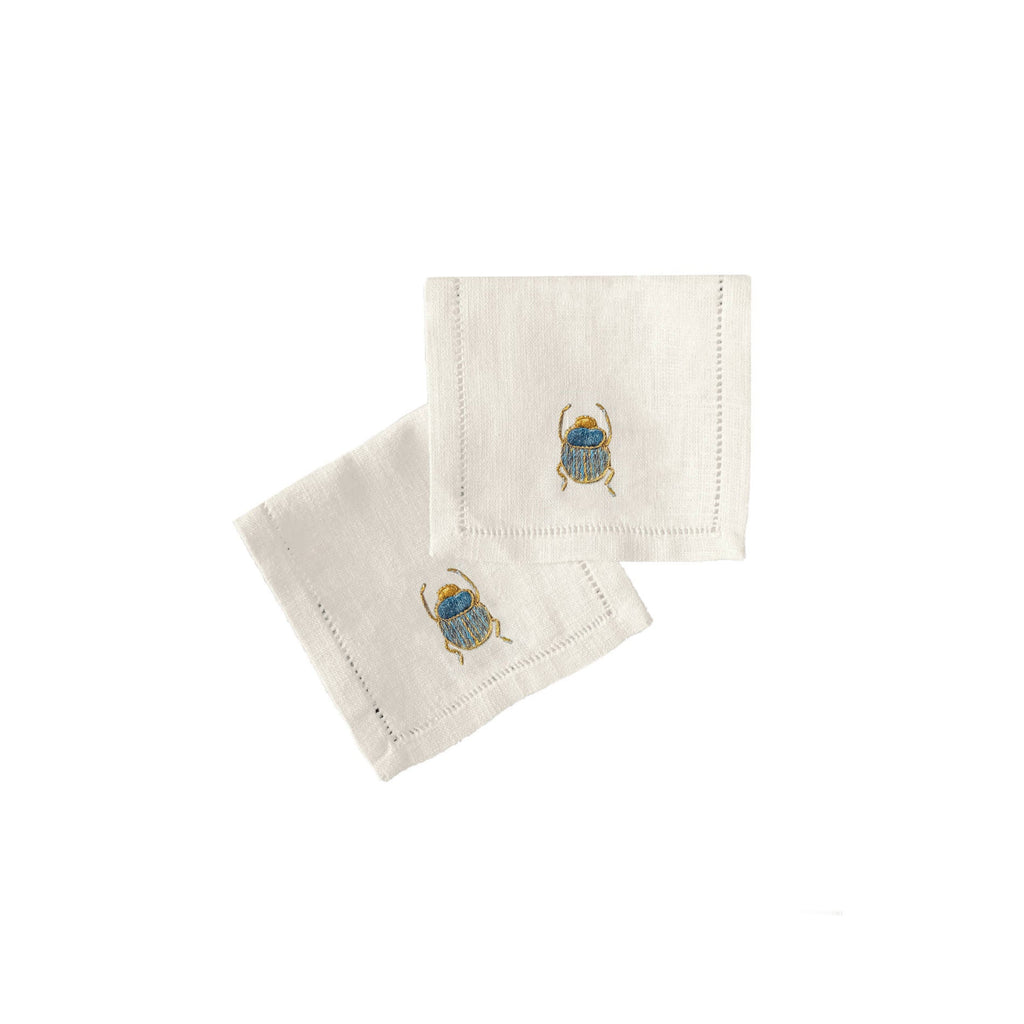 SCARAB COCKTAIL NAPKINS (Set of 6) - light blue - Napkin