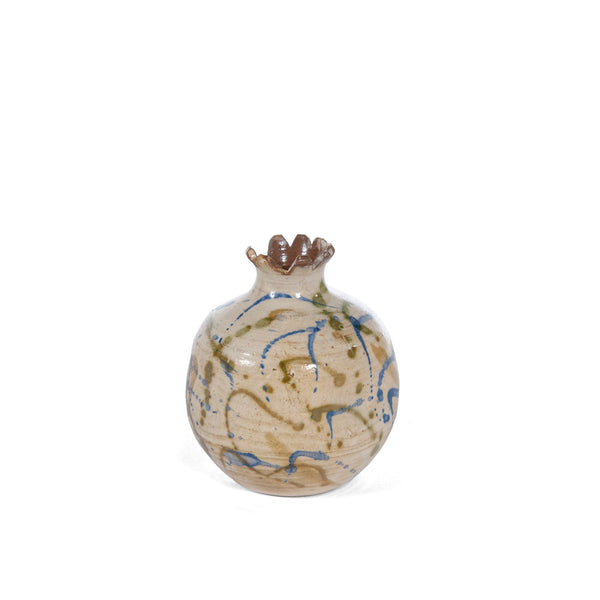 SPLATTER POMEGRANATE CANDLE HOLDER - pottery