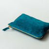 SUEDE POUCH - large / dark turquoise