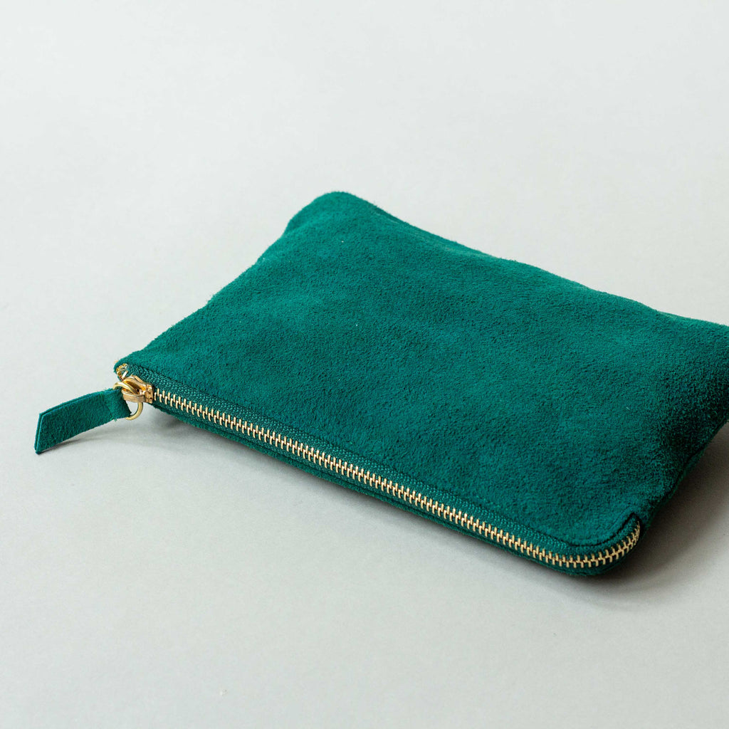 SUEDE POUCH - large / emerald green